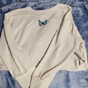 SHEIN Cream Long Sleeve Relaxed Sweatshirt